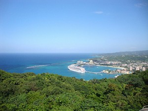 Ocho Rios cruise port from the chair lift at Mystic Mountain